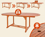 94036090 gtipli Uzatılabilir ahşap bahçe masası. Ab btb görseli