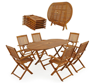  Ahşap katlanır bahçe mobilya seti. GTİP 94036090 AB BTB görseli